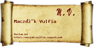 Maczák Vulfia névjegykártya